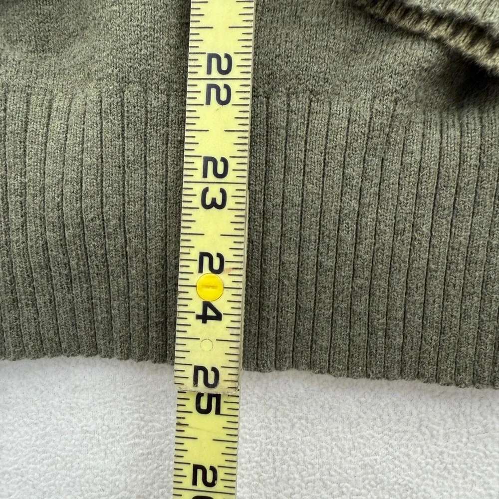 Abercrombie Fitch Mens Size M Medium V Neck Sweater Olive Green Cotton Wool‎ Y2K